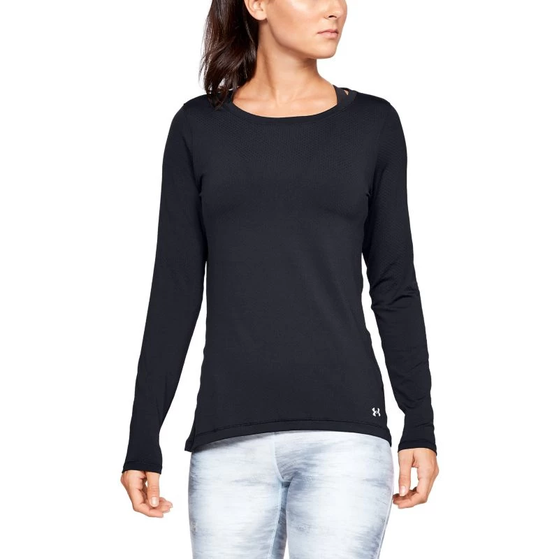 Under Armour Women's HeatGear® Armour Long Sleeve Top Black / Metallic Silver 1 Under Armour Women's HeatGear® Armour Long Sleeve Top Black / Metallic Silver