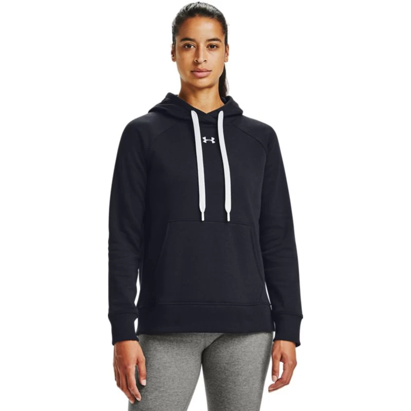 Under Armour Women's UA Rival Fleece HB Hoodie Black / White 1 Under Armour Women's UA Rival Fleece HB Hoodie Black / White