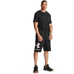 Under Armour Men's UA Rival Fleece Big Logo Shorts Black / Onyx White 10 Under Armour Men's UA Rival Fleece Big Logo Shorts Black / Onyx White -Outdoor Clothing Store s7.v5 1357118 001 fsf