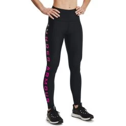Under Armour Women's HeatGear® Armour Branded Leggings Black / Meteor Pink