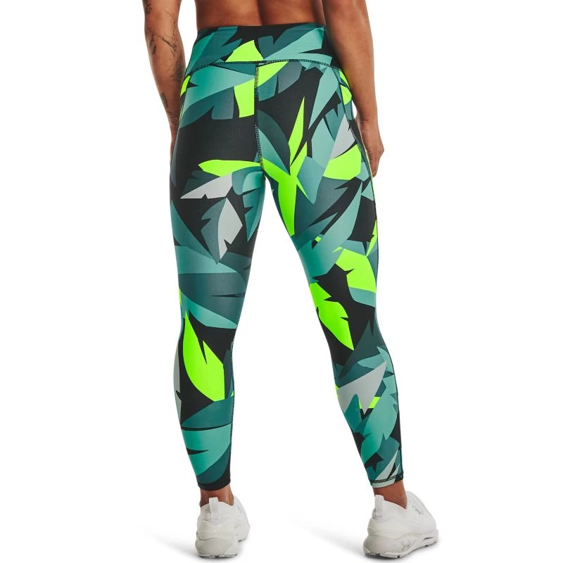 Under Armour Women's HeatGear® Armour No-Slip Waistband Printed Ankle Leggings Neptune / Sea Mist / Black 2 Under Armour Women's HeatGear® Armour No-Slip Waistband Printed Ankle Leggings Neptune / Sea Mist / Black - Image 2