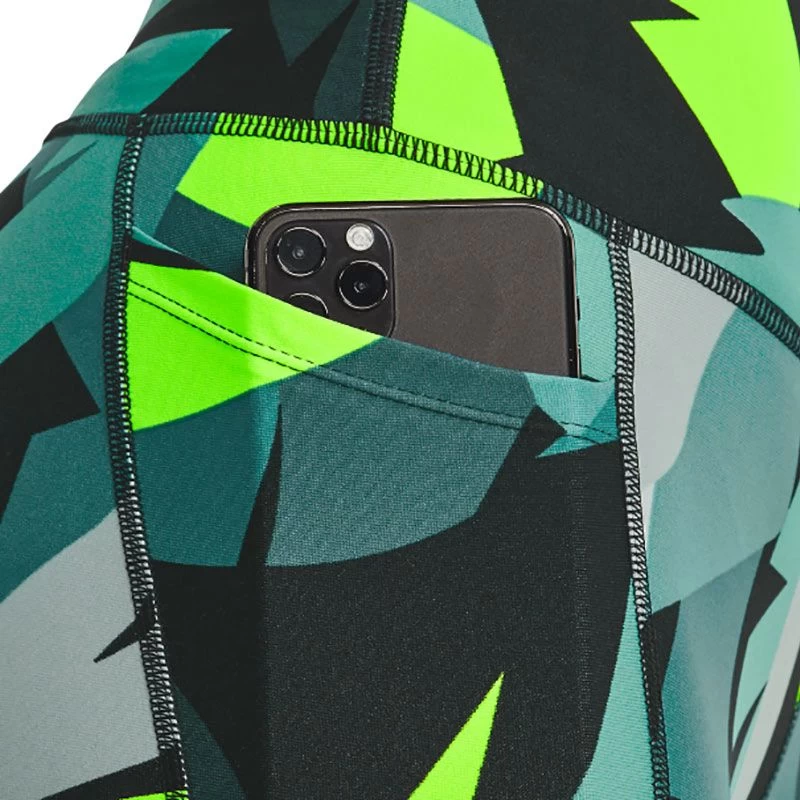 Under Armour Women's HeatGear® Armour No-Slip Waistband Printed Ankle Leggings Neptune / Sea Mist / Black 4 Under Armour Women's HeatGear® Armour No-Slip Waistband Printed Ankle Leggings Neptune / Sea Mist / Black - Image 4