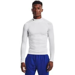 Under Armour Men's HeatGearĀ® Armour Mock Long Sleeve Top White / Black