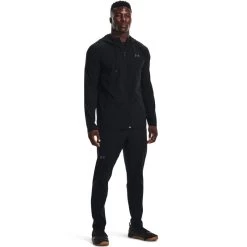 Under Armour Men's Woven Perforated Windbreaker Black / Pitch Gray -Outdoor Clothing Store s7.v5 1370499 001 fsf 1
