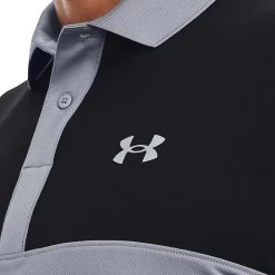 Under Armour Men's Performance 3.0 Colour Block Polo Steel / Black -Outdoor Clothing Store s7.v5 1377375 035 collar