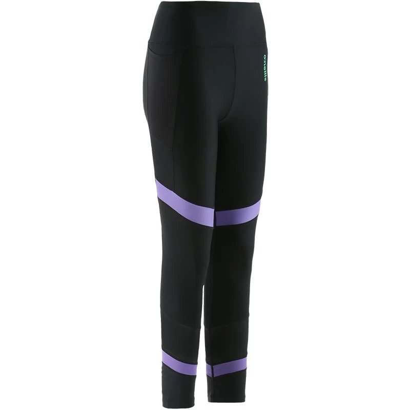 Women's Savannah 7/8 Leggings Black / Purple 1 Women's Savannah 7/8 Leggings Black / Purple