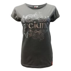 Trad Craft Women's Ireland Celtic Hologram T-Shirt Pewter / Silver