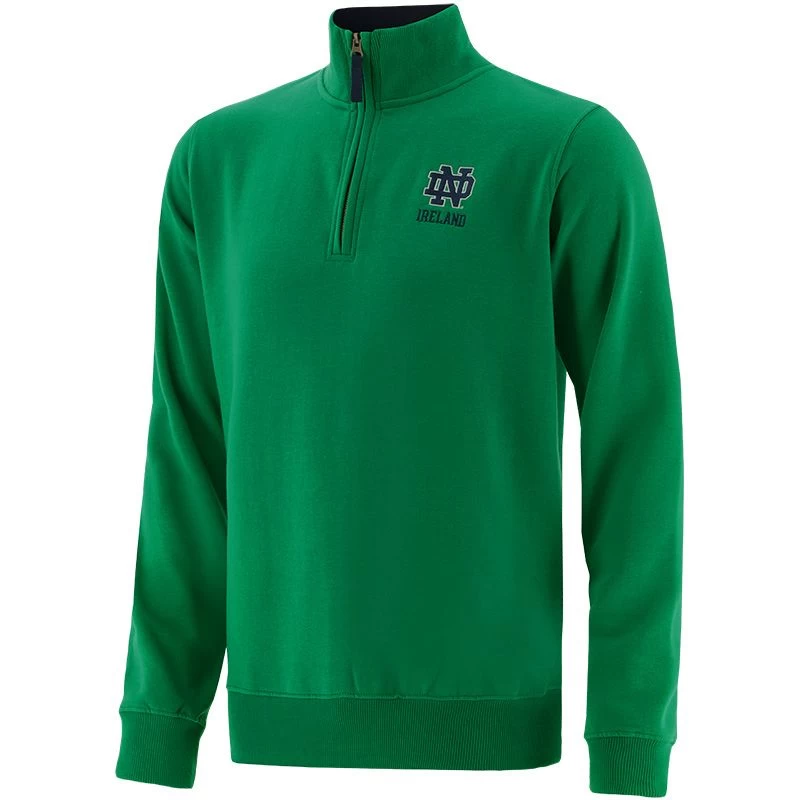 Trad Craft Men's Notre Dame Ireland Half Zip Top Emerald 1 Trad Craft Men's Notre Dame Ireland Half Zip Top Emerald