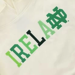Trad Craft Men's Notre Dame Ireland Hoodie Cream / Green -Outdoor Clothing Store trad craft mens notre dame ireland hoodie cream green adlt p3
