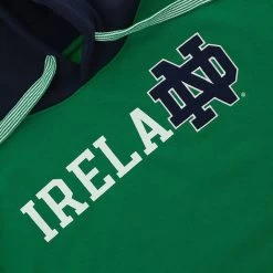 Trad Craft Men's Notre Dame Ireland Hoodie Emerald / Navy -Outdoor Clothing Store trad craft mens notre dame ireland hoodie emerald navy adlt p3