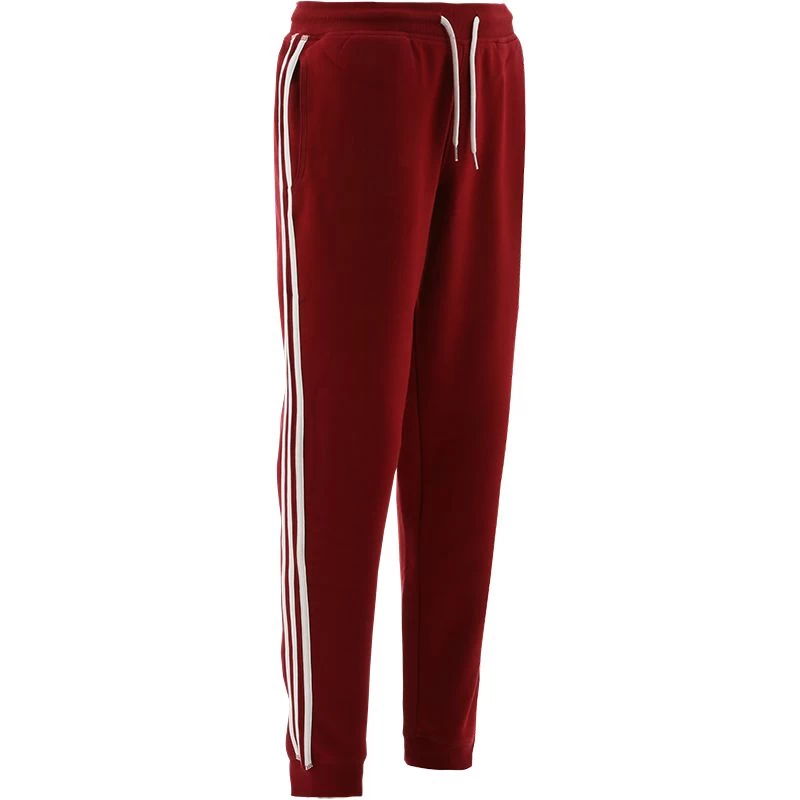 Men's Trigger Fleece Skinny Tracksuit Bottoms Maroon 3 Men's Trigger Fleece Skinny Tracksuit Bottoms Maroon - Image 3