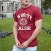 Trinity College Dublin Crest T-Shirt Burgundy / White