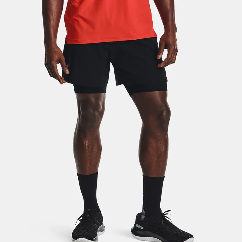 Under Armour Men's Iso-Chill Run 2-in-1 Shorts Black / Black / Reflective 1 Under Armour Men's Iso-Chill Run 2-in-1 Shorts Black / Black / Reflective