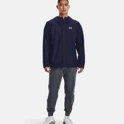 Under Armour Men's UA Stormproof Cloudstrike 2.0 Jacket Midnight Navy / White -Outdoor Clothing Store v5 1374644 410 fsf